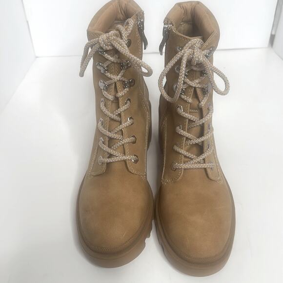NWOT Madden Girl STEVE MADDEN Combat Work Boot Lace Up Side ZIP 8.5M - Picture 12 of 14
